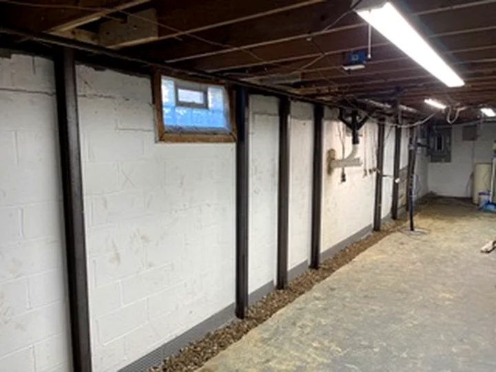 Steel I-Beam Wall Support project photo by Sferra Waterproofing