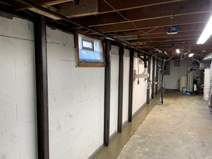 Steel I-Beam Wall Support project photo by Sferra Waterproofing